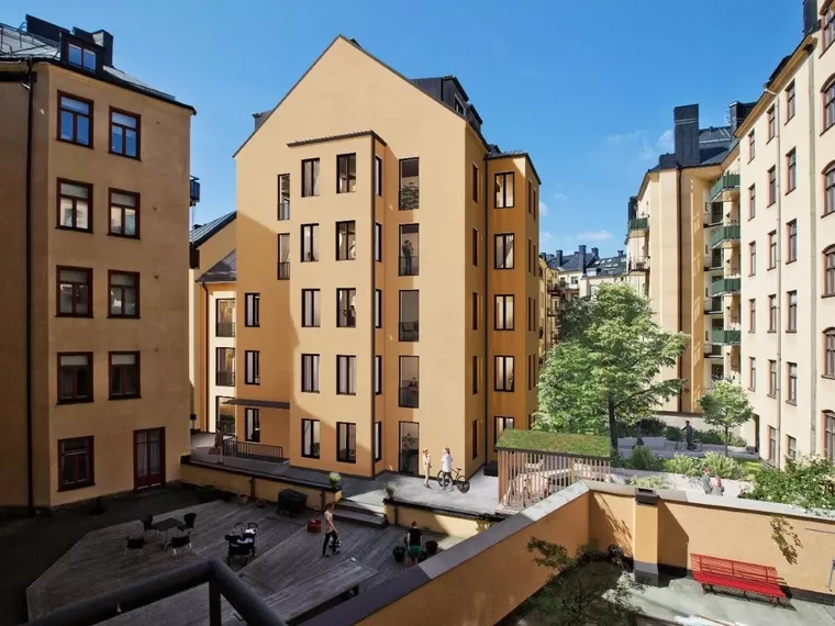 MVB bygger 20 nya hyresrätter på innergård i Vasastan i Stockholm 