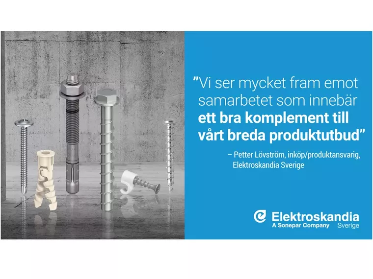 Nytt, heltäckande sortiment av fästelement i Elektroskandias butiker